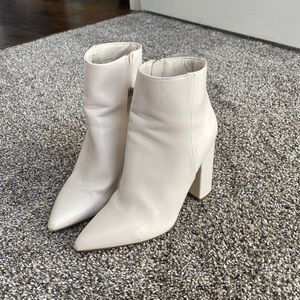 White JustFab booties size 5.5